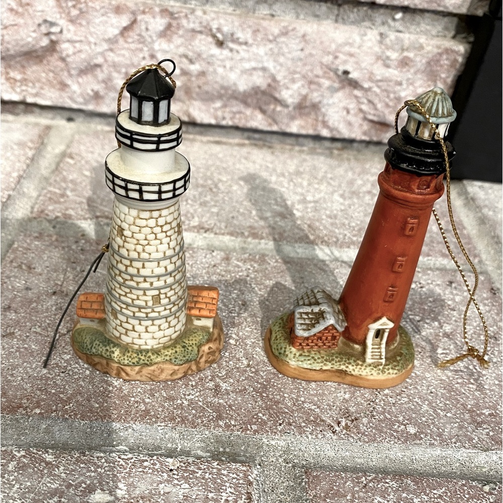 Lefton Boston Lighthouse and Ponce De Leon Lighthouse Ornaments